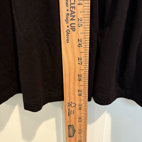 Chico’s Tunic Top Women Large (2) Black Ruffle Tiered Chiffon Elastic Waist - Picture 10 of 13